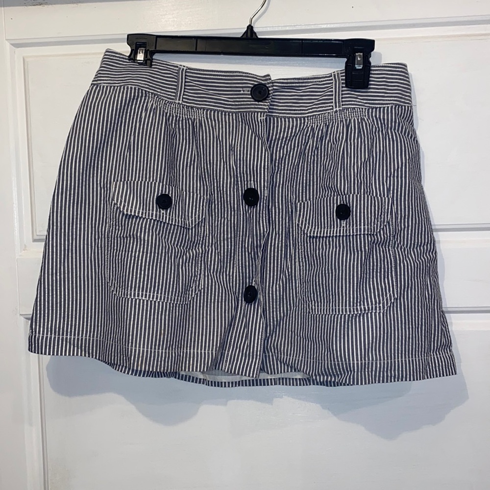 Navy striped skirt